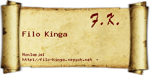 Filo Kinga névjegykártya