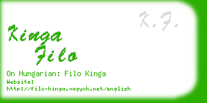 kinga filo business card